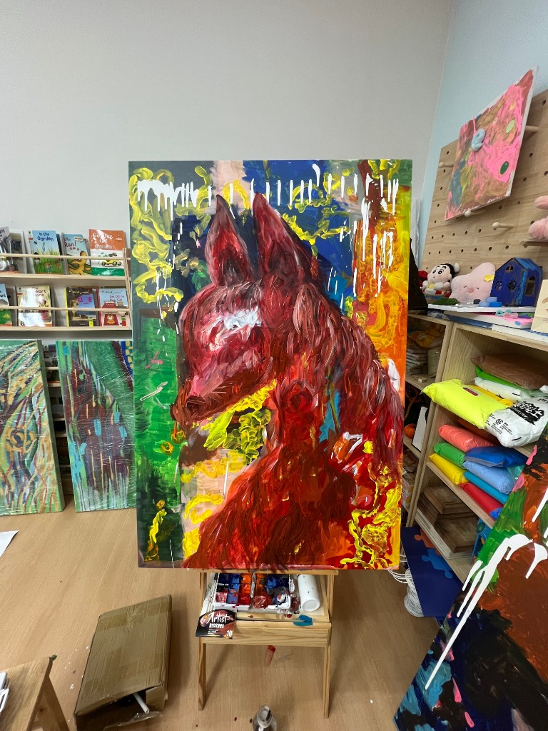 Fox painting — full view